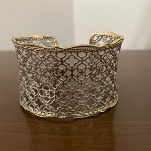 Kendra Scott Candice Gold Cuff Bracelet in Silver Filigree